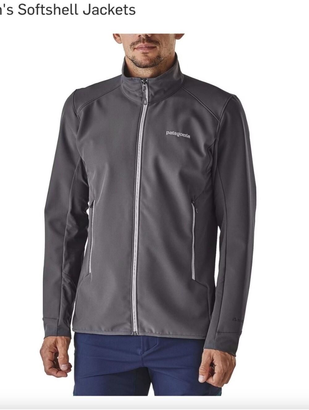 Patagonia Men's Charcoal Gray Lightweight Softshell Jacket Sz.M